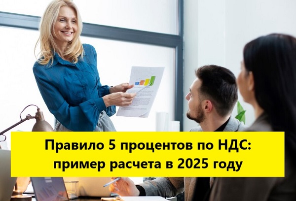 Раздельный учет НДС правило 5 процентов пример
