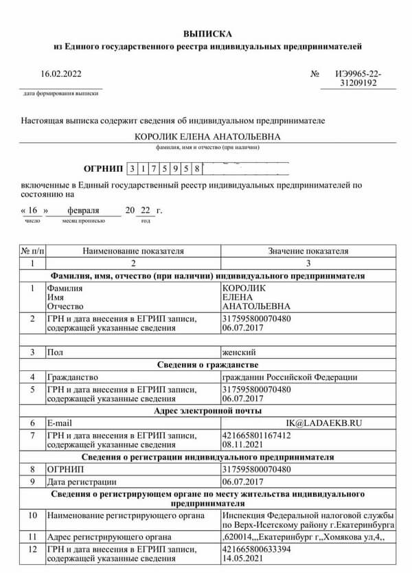 Проверка ИП по огрнип